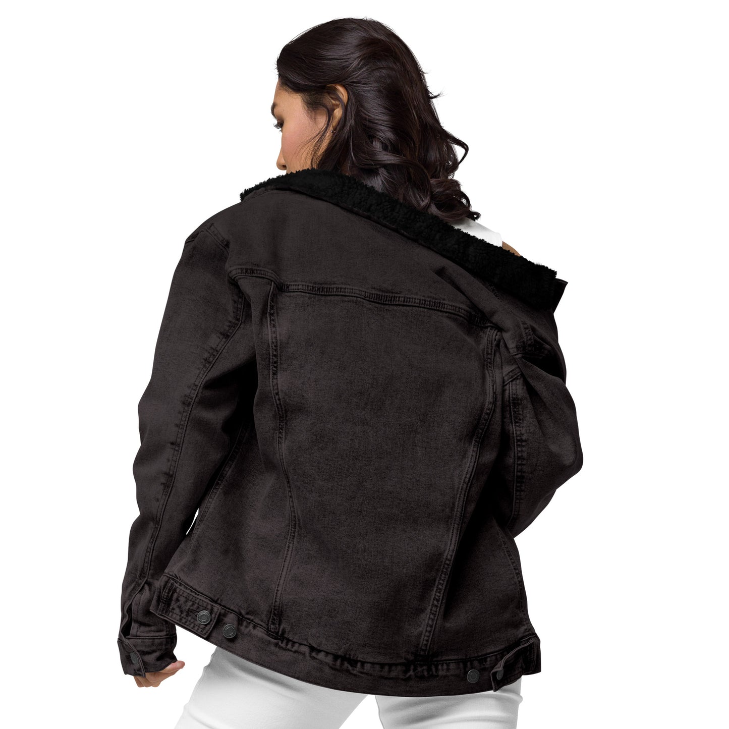 women denim sherpa jacket