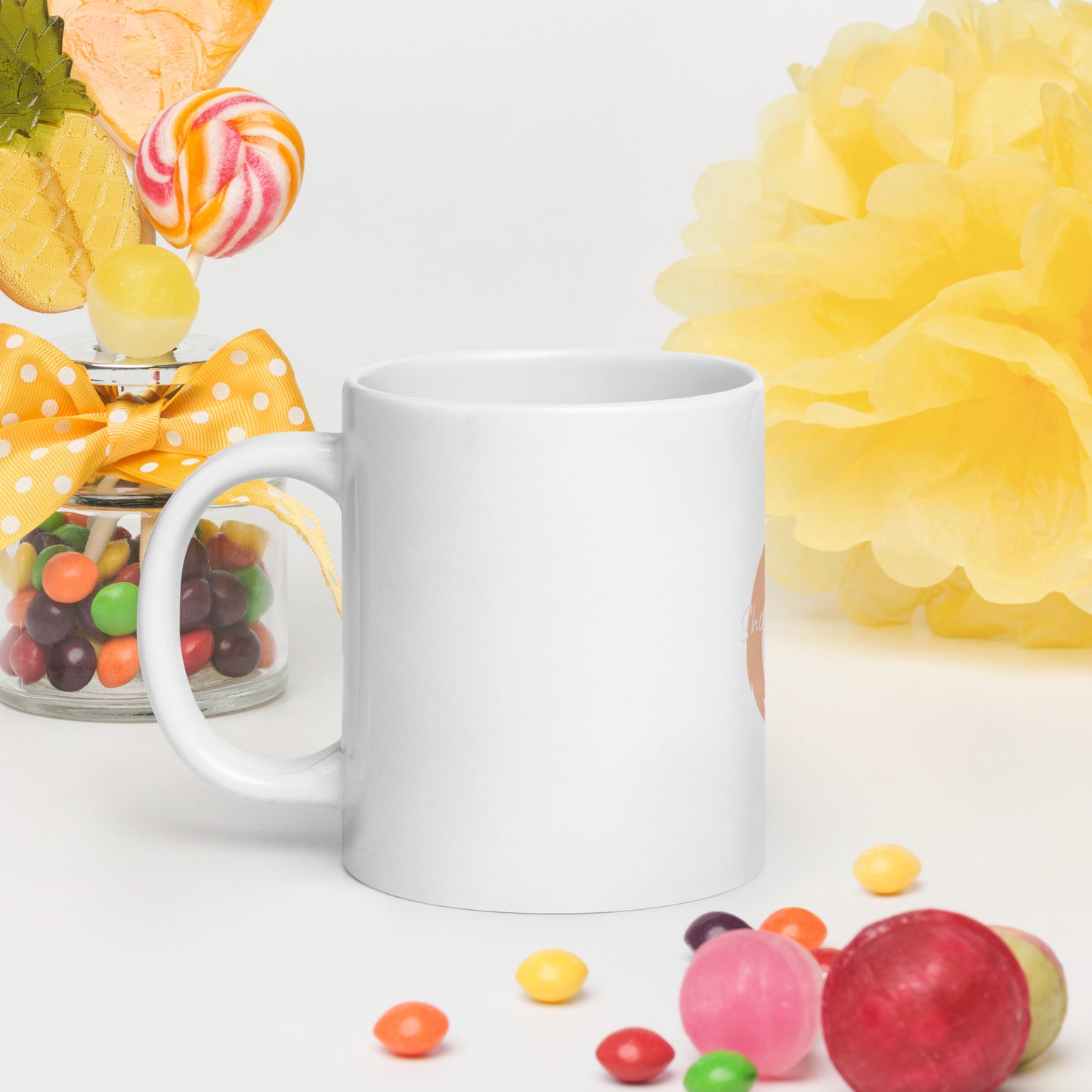 White glossy mug